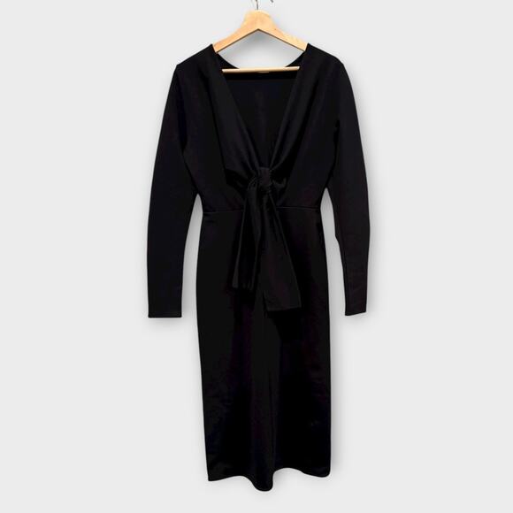 COS Tie Back Long Sleeve Midi Dress Size Small - Picture 4 of 12